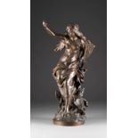 MATHURIN MOREAU1822 Dijon - 1912 ParisAllegorie der Musik Bronze, braun patiniert. H. 75 cm. Auf dem