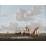 JACOB ADRIAENSZ BELLEVOIS (ATTR.)1621 Rotterdam - 1675 EbendaSEGELSCHIFFE UND SEGELBOOTE VOR DER