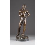 PAUL SCHMIDT-FELLING1835 - 1920 war tätig in BerlinStehender Jüngling Bronze, braun patiniert,