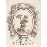 JOHANN FRIEDRICH JUSTIN BERTUCH1747 Weimar - 1822 ebendaEXLIBIRS Kupferstich auf chamoisfarbenem