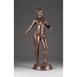 LUCA MADRASSI1848 Tricesimo - 1919 Paris (?)Grosse Jugendstil-Figur Bronze, braun patiniert. H. 80