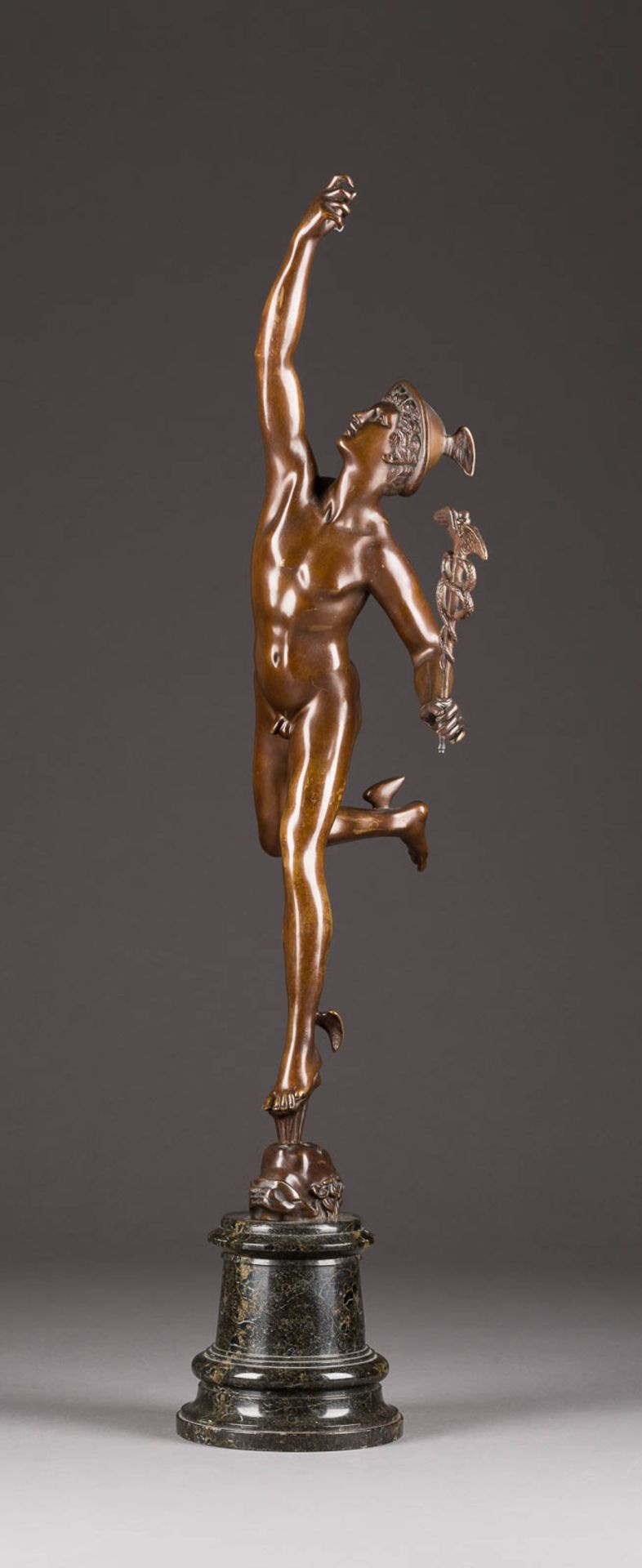 GIOVANNI BOLOGNA GEN. GIAMBOLOGNA1529 Douai - 1608 Florenz (Nachfolger)Merkur Bronze, braun