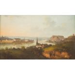 JAKOB DIEZLER1789 Ehrenbreitstein - 1855 AndernachDer Rhein bei Koblenz mit Blick auf Schloss und