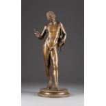 ITALIENISCHER BILDPLASTIKERTätig im 19. Jh.Narcissus (nach antikem Original) Bronze, braun