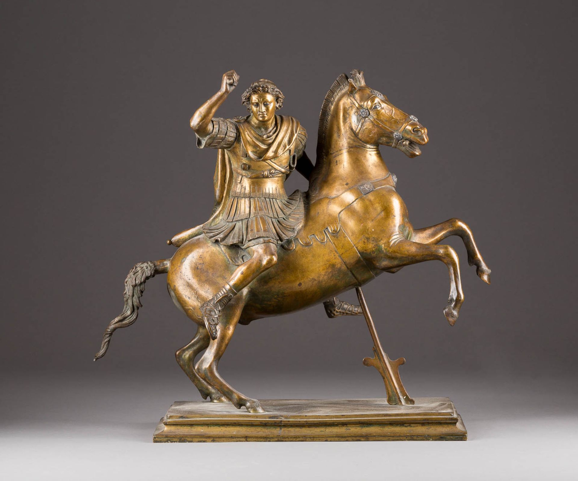 ITALIENISCHER BILDPLASTIKER Tätig um 1780Bedeutende Reiterskulptur 'Alexander der Große zu Pferde'