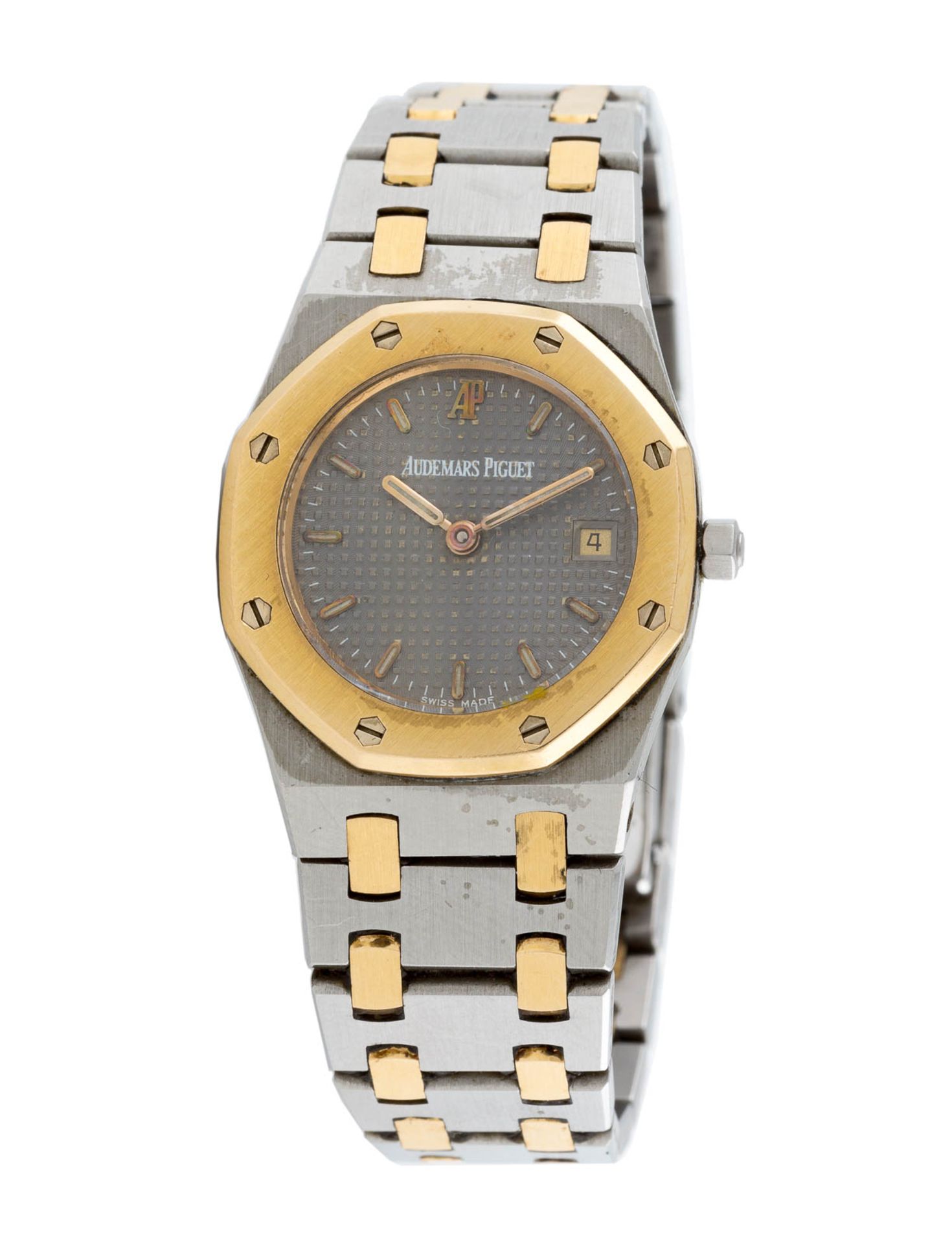 ARMBANDUHR 'AUDEMARS PIGUET - ROYAL OAK' Schweiz, 20. Jh. Stahl, Gelbgold. D. Lünette 2,4 cm, Ges.-