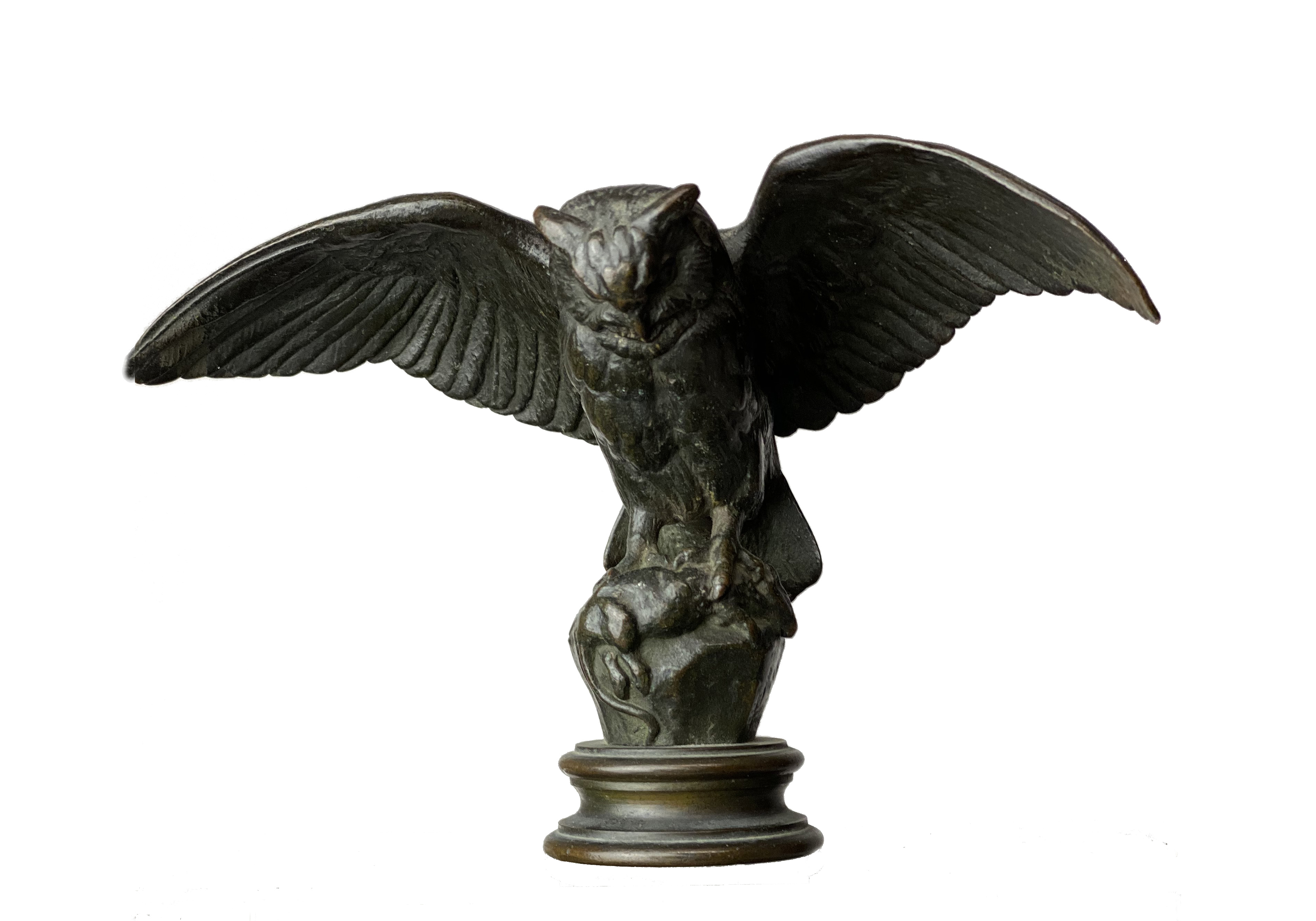 Antoine L Barye (1796 ~ 1875) French animaliers bronze of an Owl. Signed Barye. Circa 1880 -