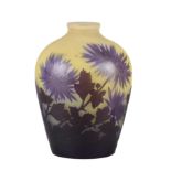 Emile Gallé (1846 ~ 1904) French Art Nouveau Cameo Glass Vase.