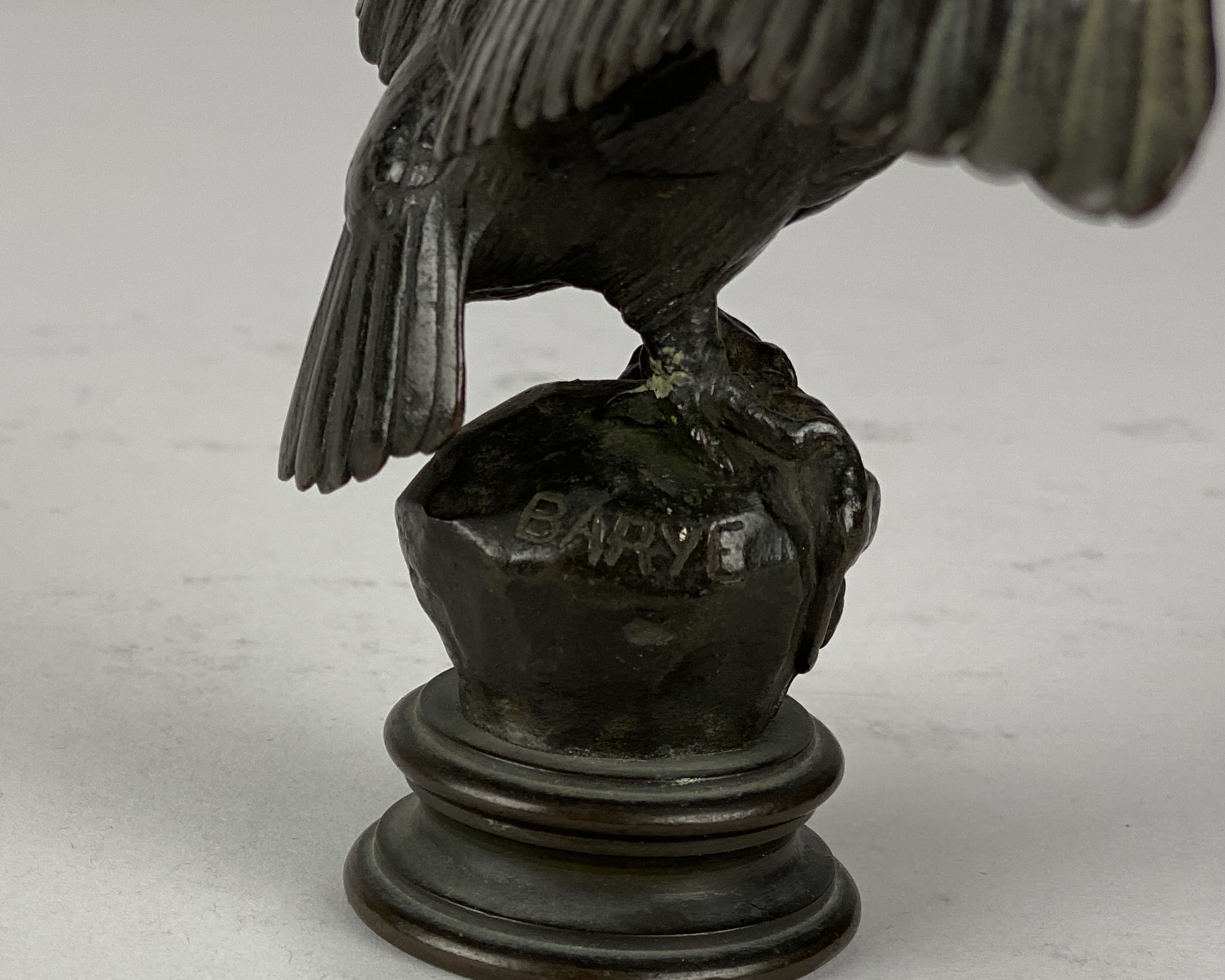 Antoine L Barye (1796 ~ 1875) French animaliers bronze of an Owl. Signed Barye. Circa 1880 - - Image 6 of 6