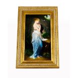 KPM hand painted porcelain plaque of 'Psyche" after Beyschlag, with KPM stamp