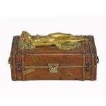 Franz Bergman (1861 ~ 1936) Vienna bronze of a Travelling trunk with naked lady