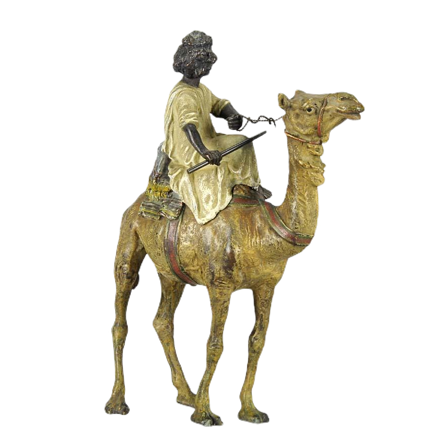 Franz Bergman (1861 ~ 1936) Vienna bronze of an Man Riding a Camel - Image 3 of 4