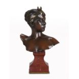 Alexandre Falguiere (1831 - 1900) French bronze bust of 'Diana'