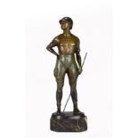 Franz Iffland ( 1862 ~ 1935) German Art Deco bronze of a Polo Player