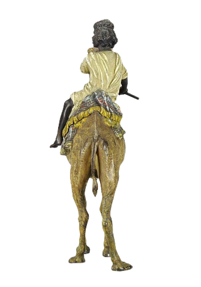 Franz Bergman (1861 ~ 1936) Vienna bronze of an Man Riding a Camel - Image 2 of 4