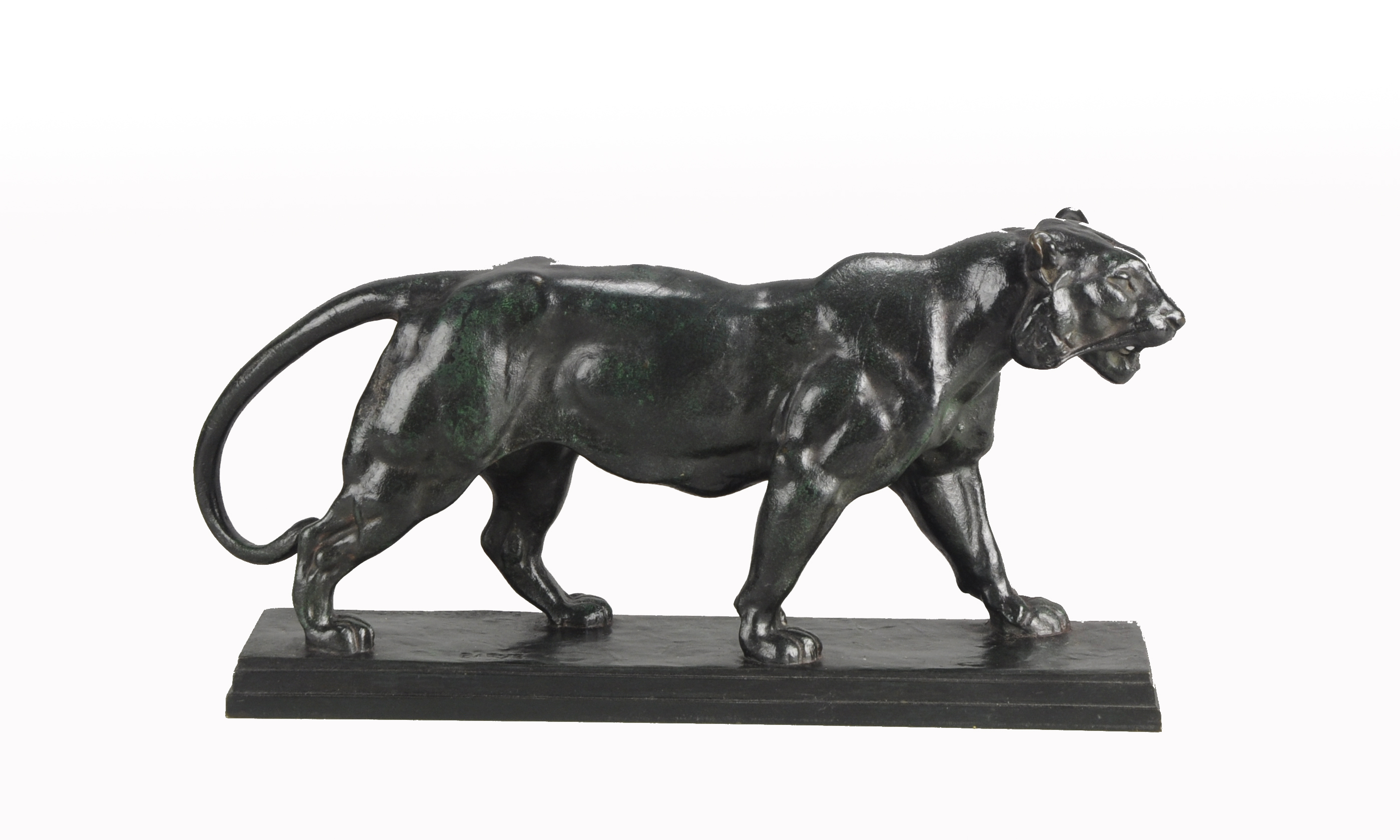 Antoine L Barye (1796 ~ 1875) French bronze of a Tiger. Signed Barye and F Barbedienne