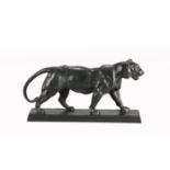 Antoine L Barye (1796 ~ 1875) French bronze of a Tiger. Signed Barye and F Barbedienne