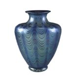 Loetz (Johann Lötz Witwe) blue iridescent glass vase décor PG6893. Austrian circa 1905.