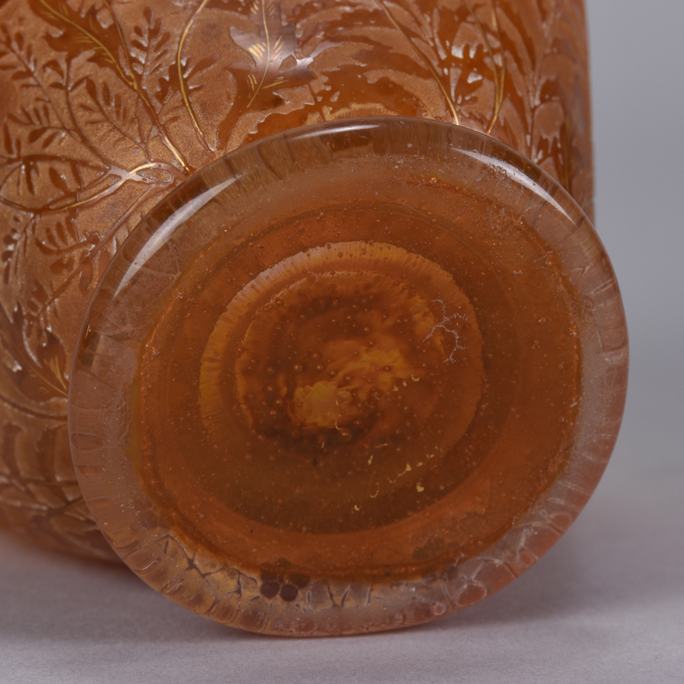 Daum Frères (late 19th Century) French Art Nouveau etched and enamelled cameo glass vase. - Image 3 of 5