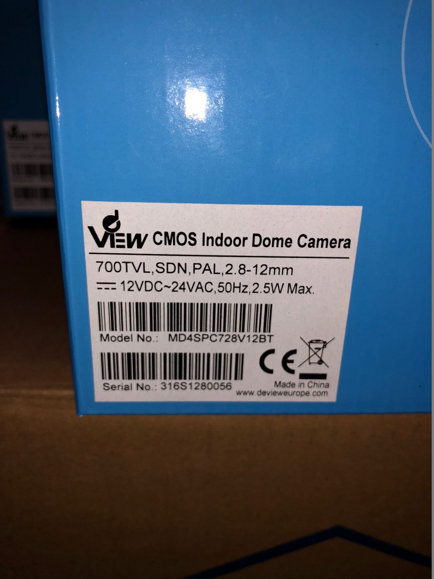 4 x dView CMOS Indoor Dome Cameras - 700TVL, SDN, PAL, 2.8-12mm - Model MD4SPC728V12BT (Brand - Image 2 of 3
