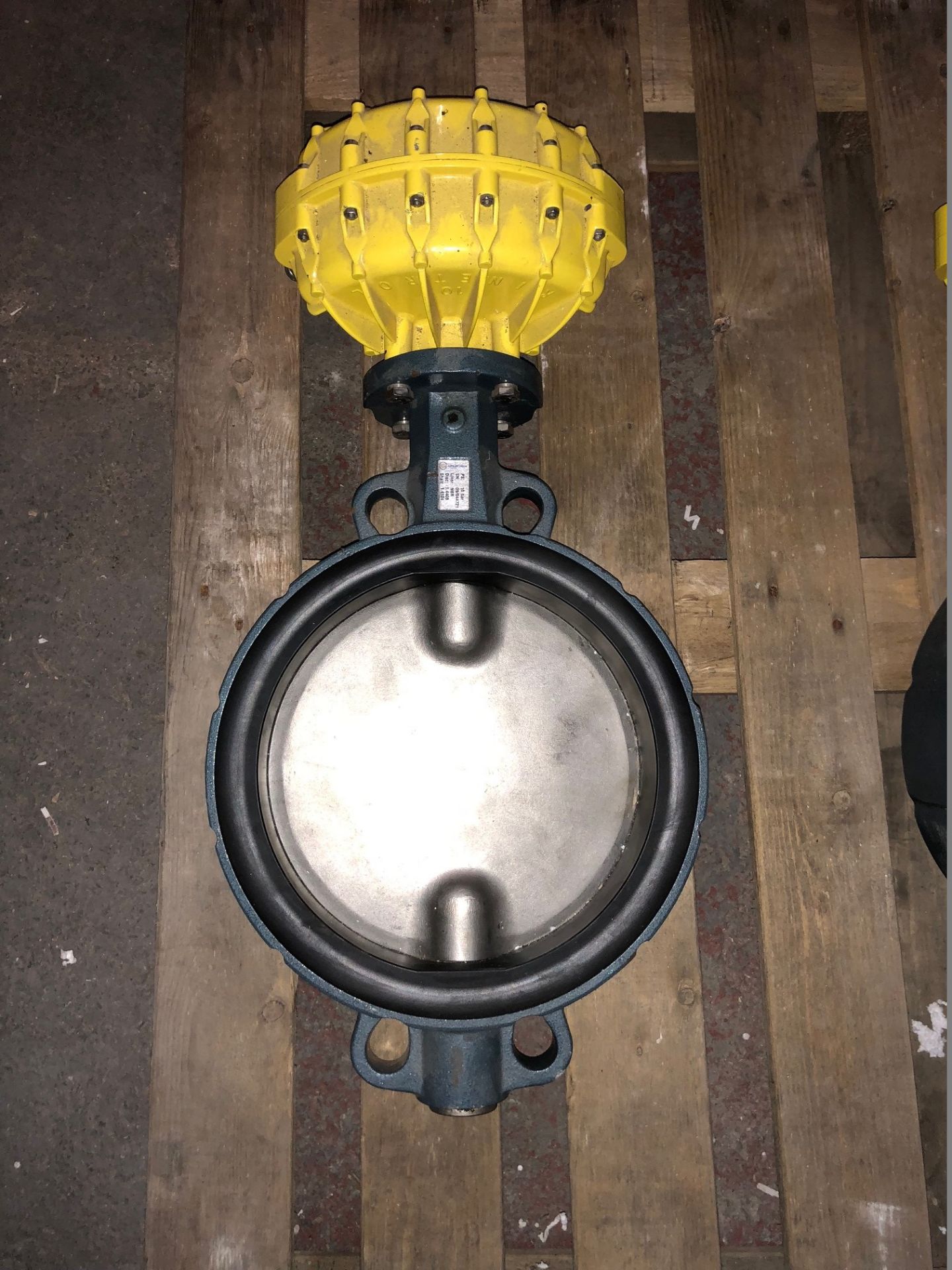 10" Cast Iron Butterfly Valve With a Kinetrol Model 10 Actuator Attached