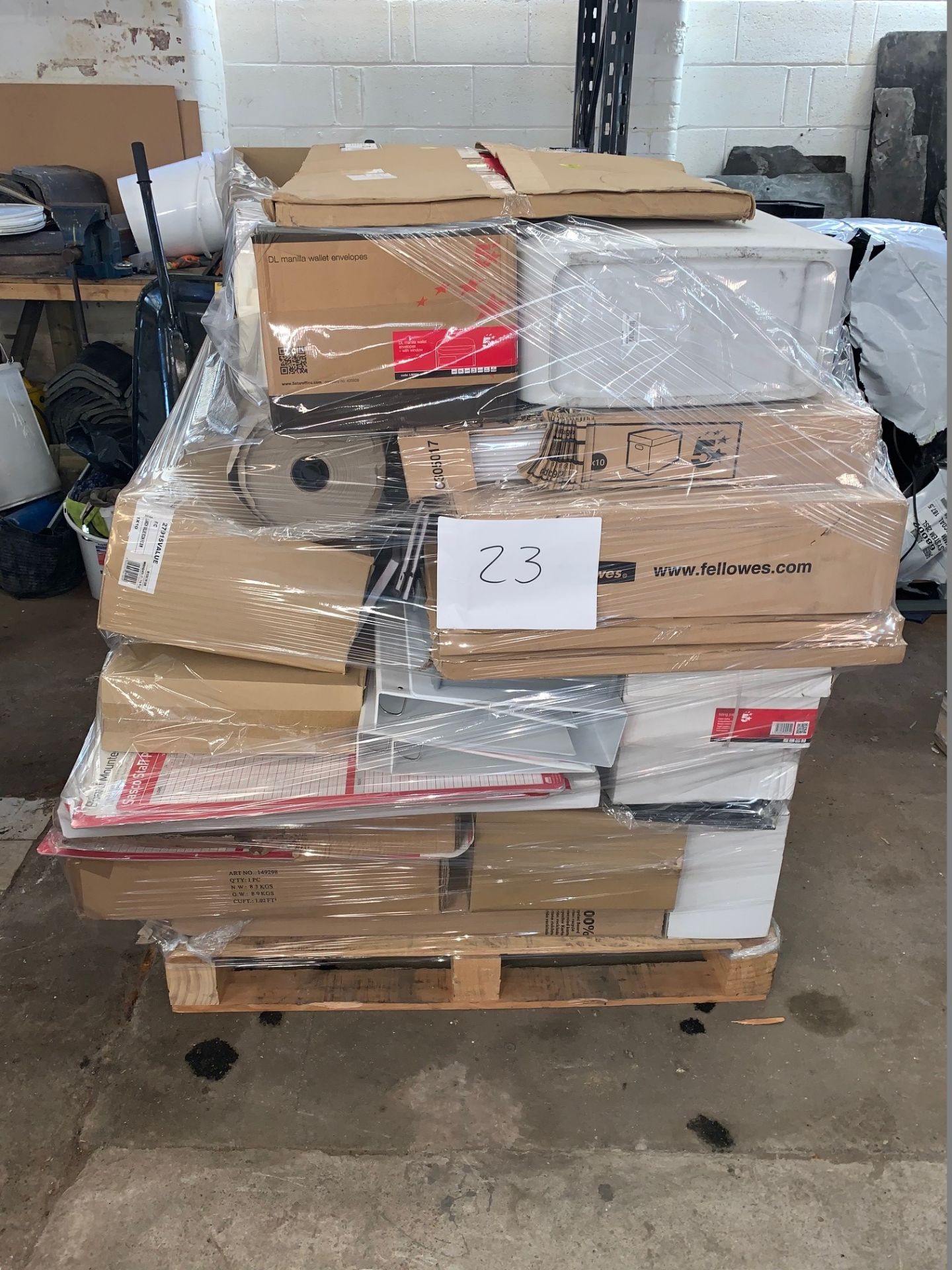 1 x Pallet of Mixed Stock/Stationery Including Cleaning Products, Flipchart Pads, Envelopes, Bankers