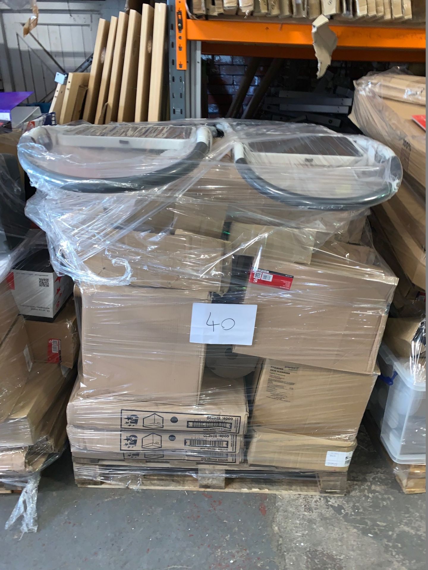 1 x Pallet of Mixed Stock/Stationery Including Step Ladders, Archive Boxes, Spring Files, Lever Arch