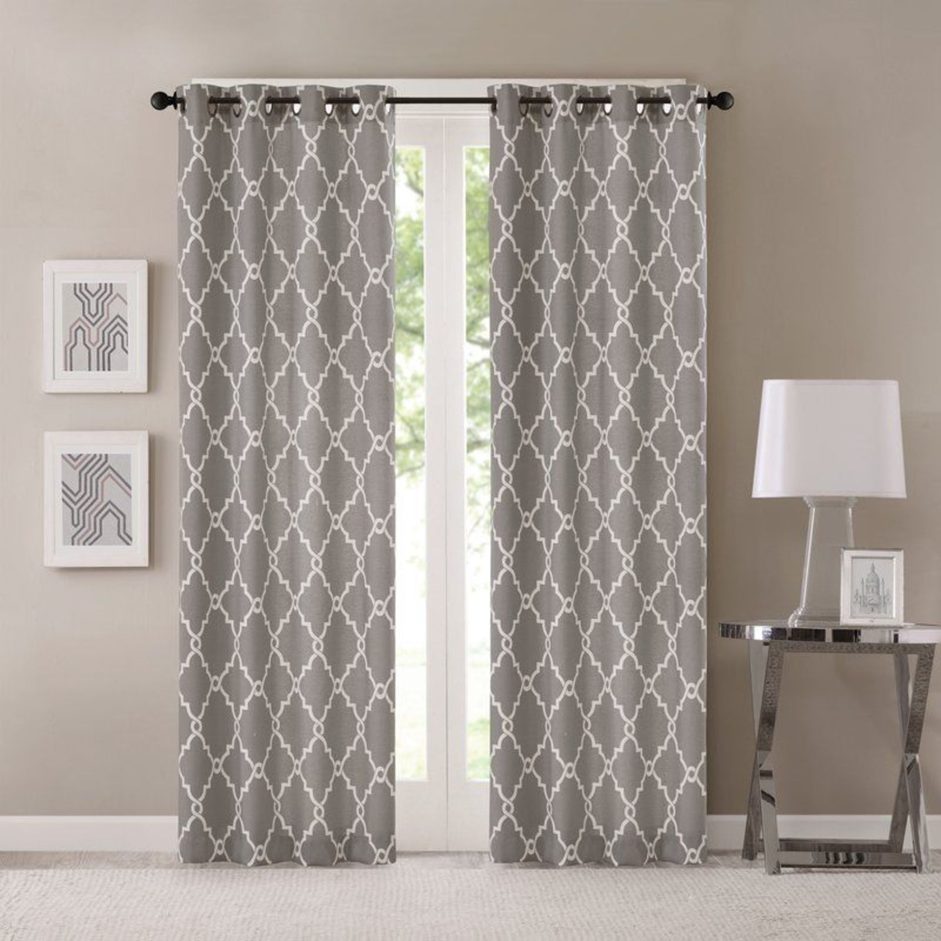 1 x Set of Madison Park Saratoga Grey Curtains 46x54"/117x137cm - Product Code MP40-0068UK (Brand