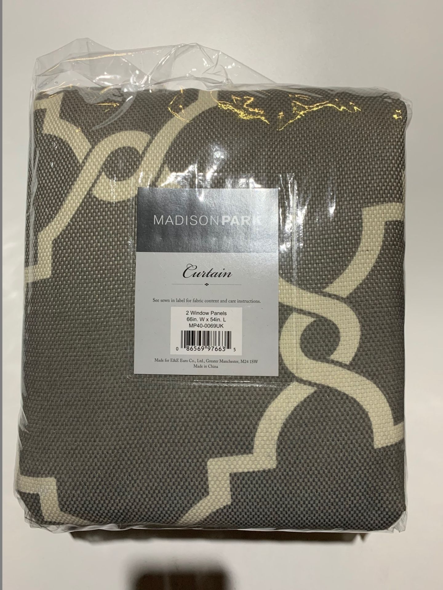 1 x Set of Madison Park Saratoga Grey Curtains 66x54"/168x137cm - Product Code MP40-0069UK (Brand - Image 2 of 2