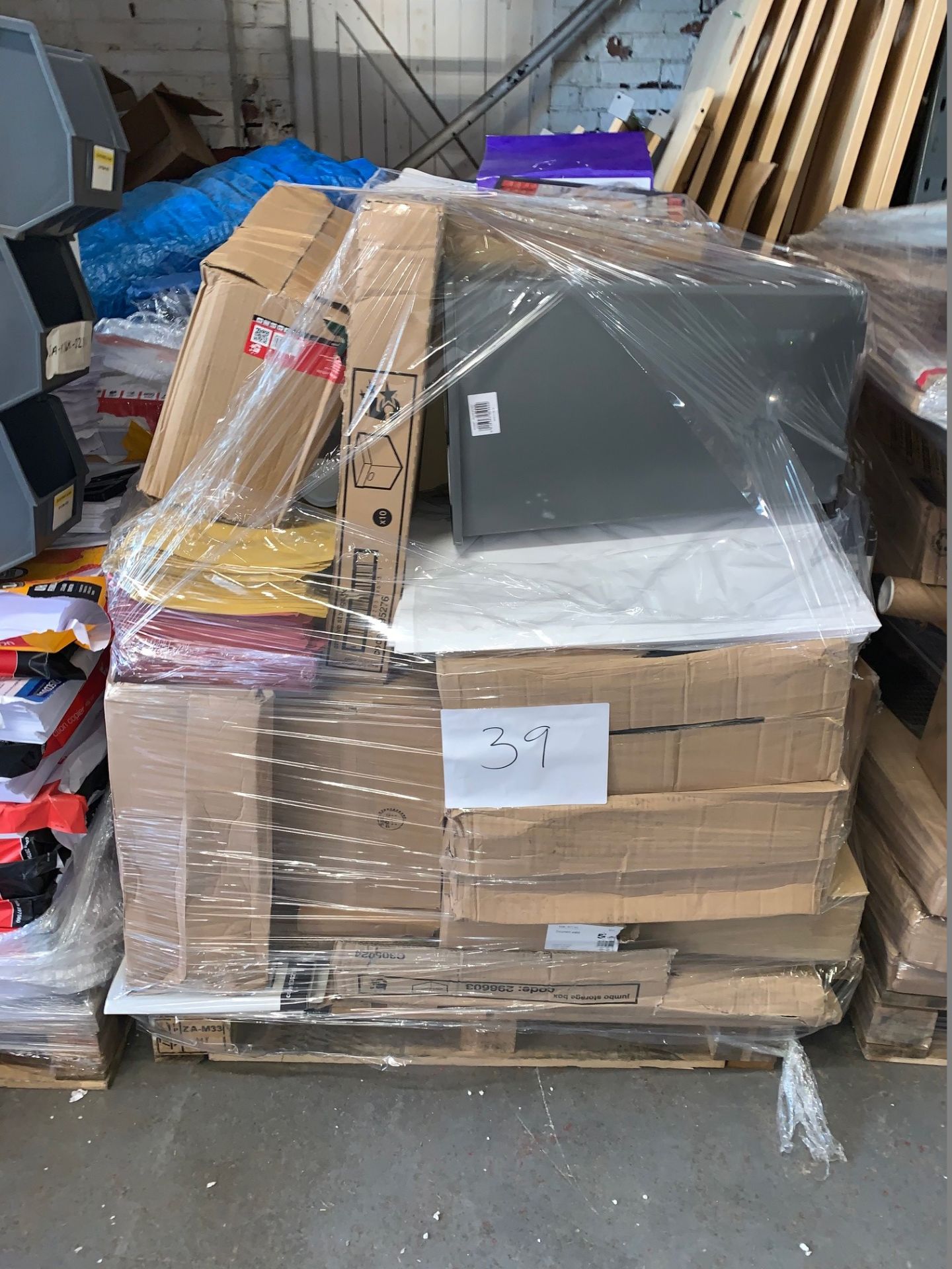 1 x Pallet of Mixed Stock/Stationery Including Postal Tubes, Archive Boxes, Lever Arch Files,