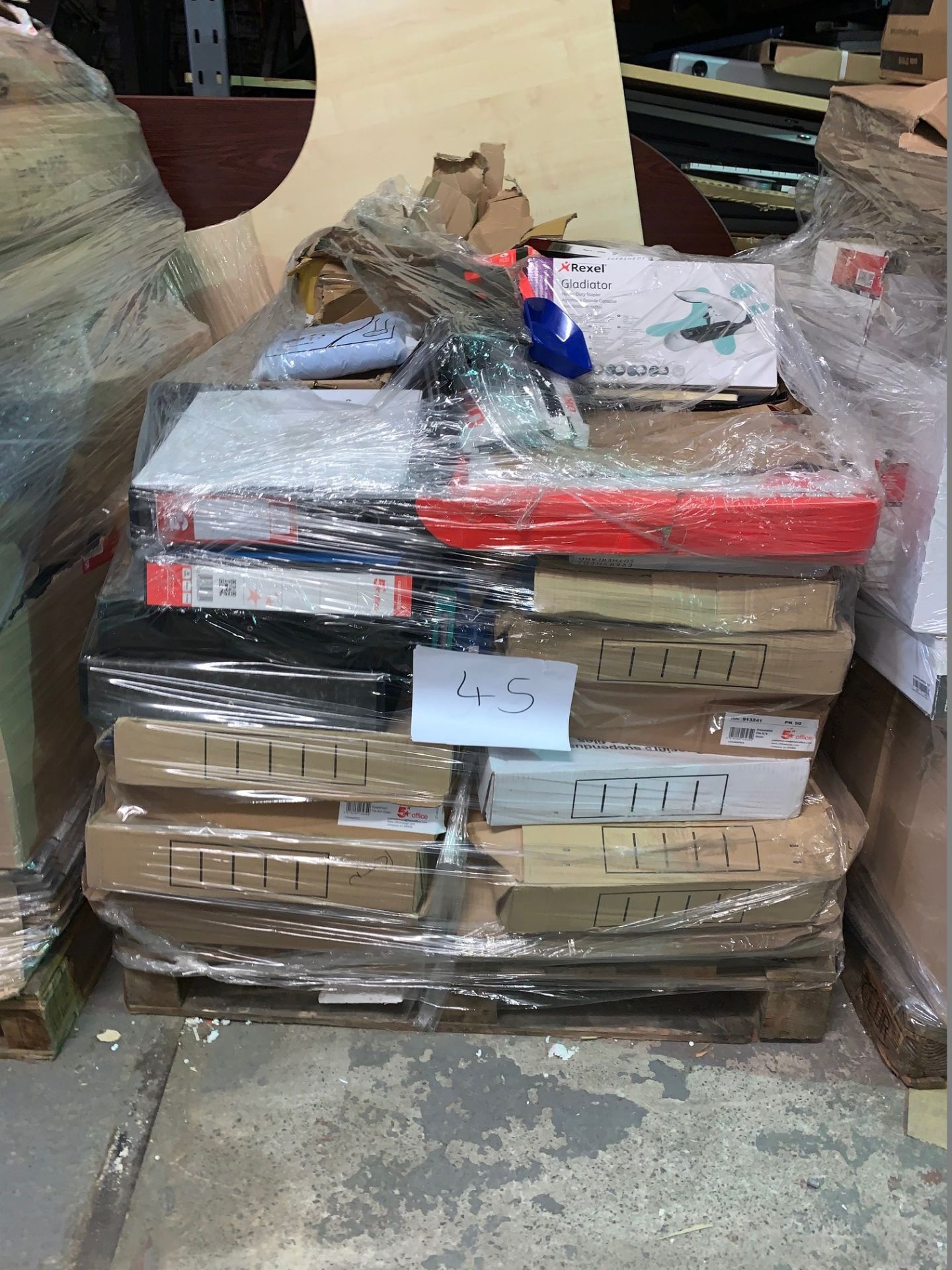 1 x Pallet of Mixed Stock/Stationery Including Rexel Staplers, Suspension Files, Box Files,