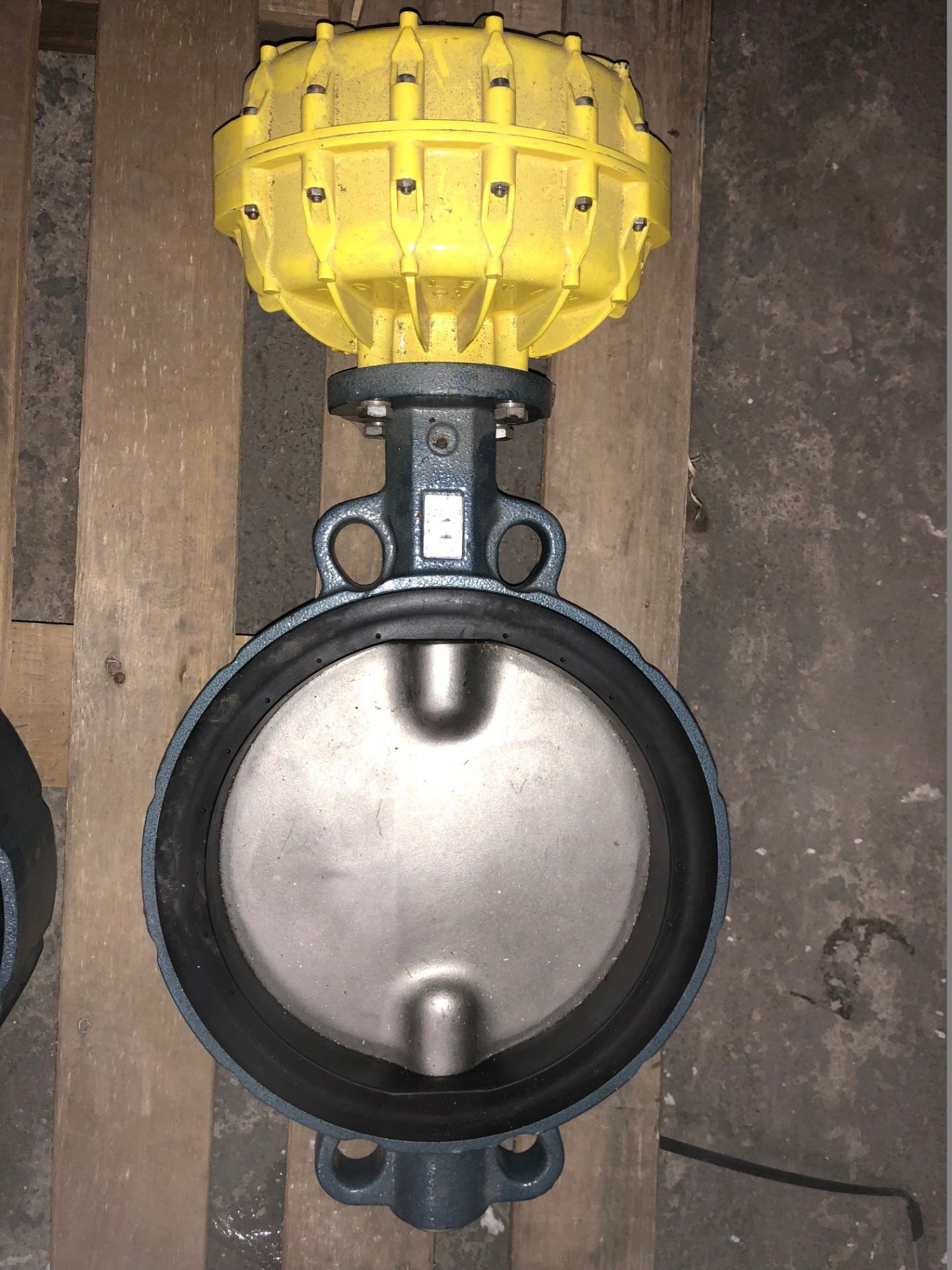 10" Cast Iron Butterfly Valve With a Kinetrol Model 10 Actuator Attached
