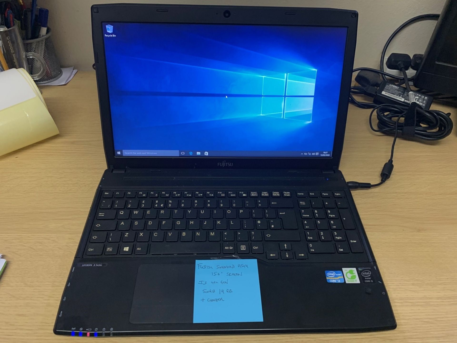 Fujitsu Lifebook A544 Laptop - i3 4th Generation, 500GB Hard Drive, 4GB RAM, Windows 10 & Charger