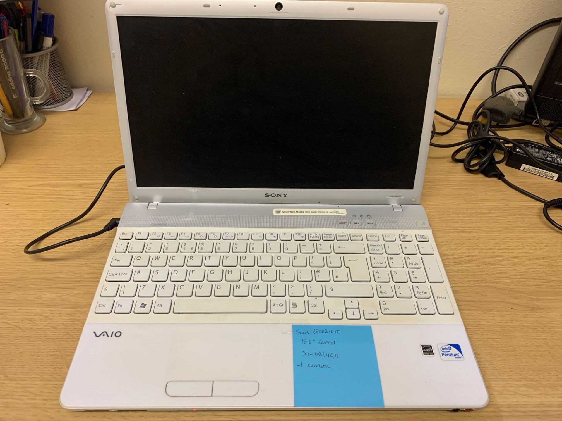 Sony Vaio VPCEB4E1E Laptop - 320GB Hard Drive, 4GB RAM, 15.6" Screen, Loaded With Windows 7 & - Image 2 of 4