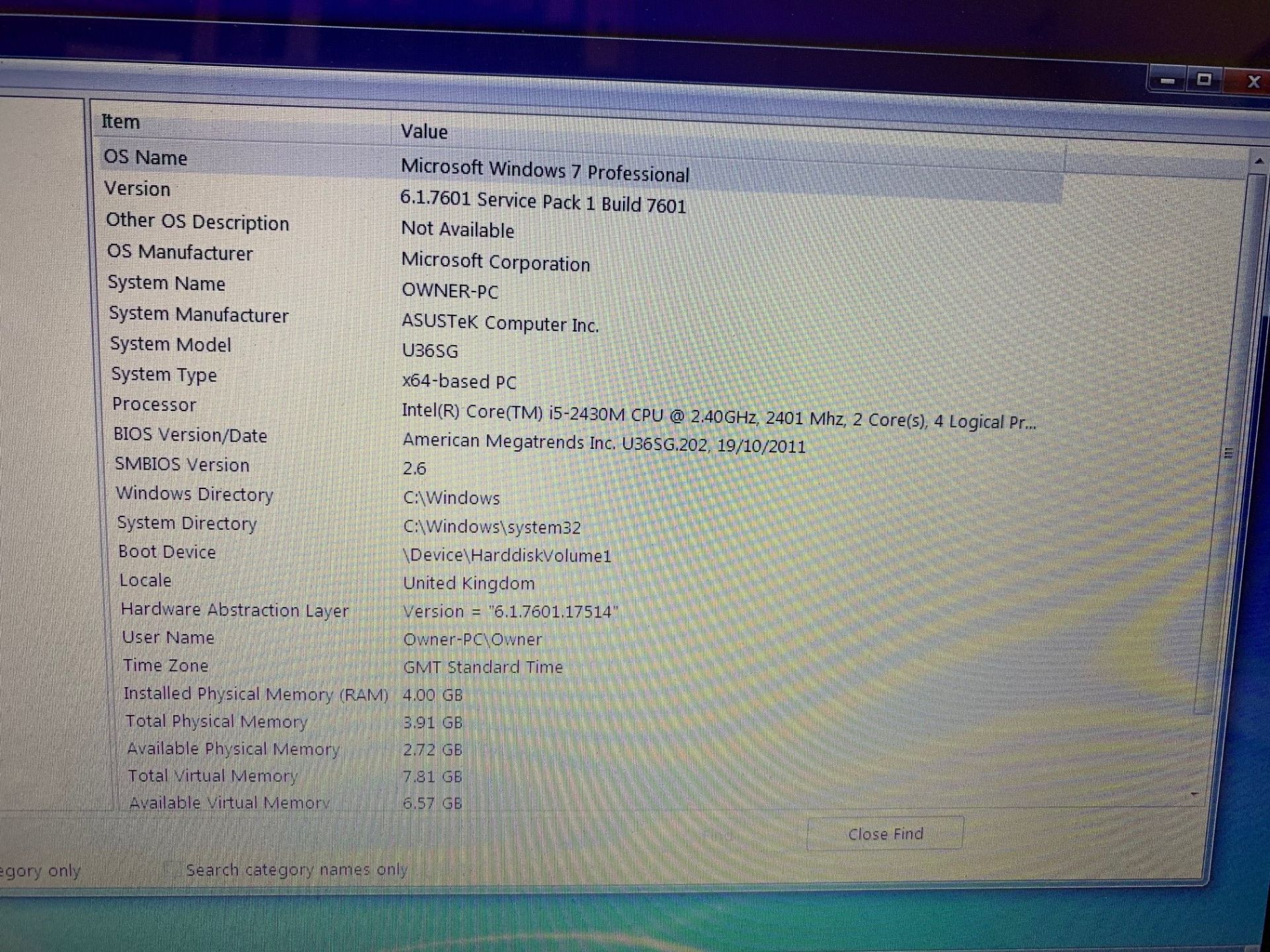 Asus V365 Laptop - i5 2nd Generation, 250GB Hard Drive, 4GB RAM, Windows 7 & Charger - Image 4 of 4