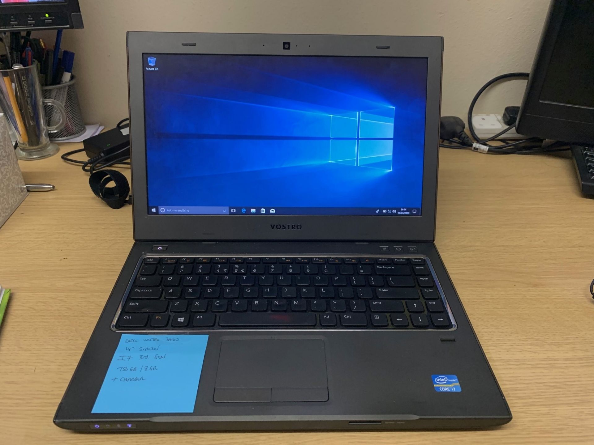 Dell Vostro 3460 Laptop - i7 3rd Generation, 750GB Hard Drive, 8GB RAM, 14" Screen, Windows 10 &