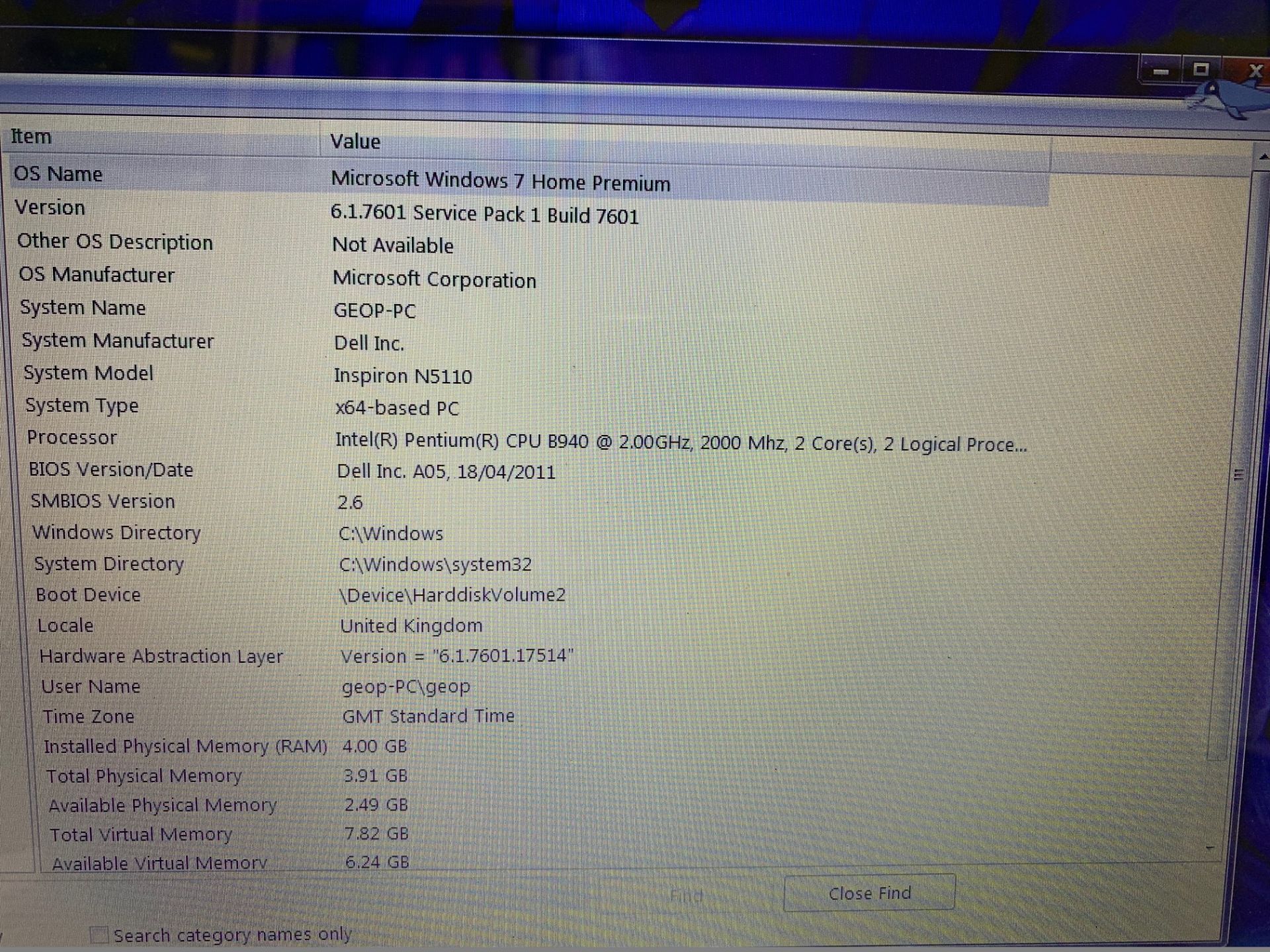 Dell N5110 Laptop - 500GB Hard Drive, 4GB RAM, 15.6" Screen, Loaded With Windows 7 & Complete With - Image 4 of 4