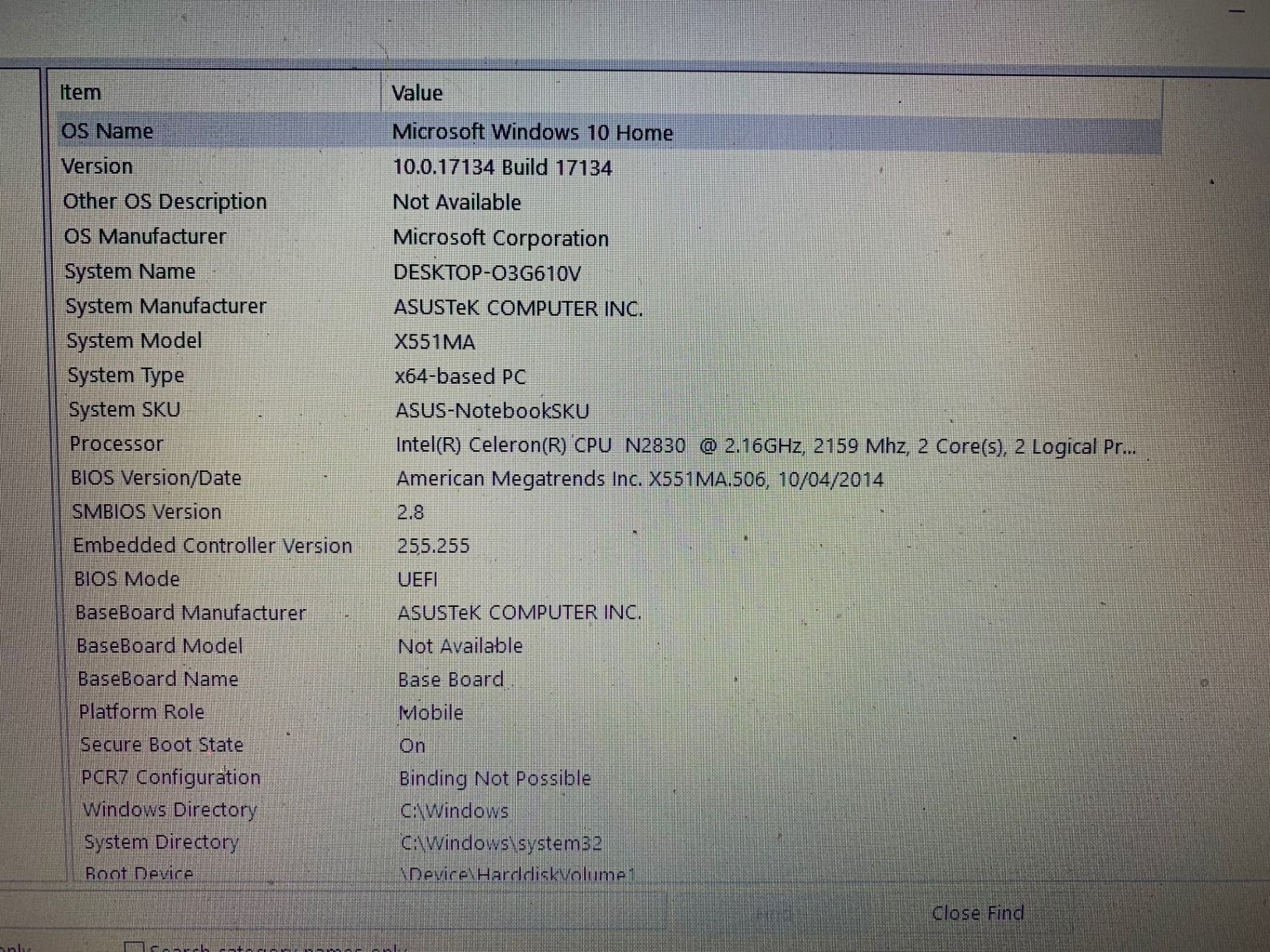 Asus X551M Laptop - 500GB Hard Drive, 4GB RAM, 15.6" Screen, Windows 10 & Charger - Image 4 of 4
