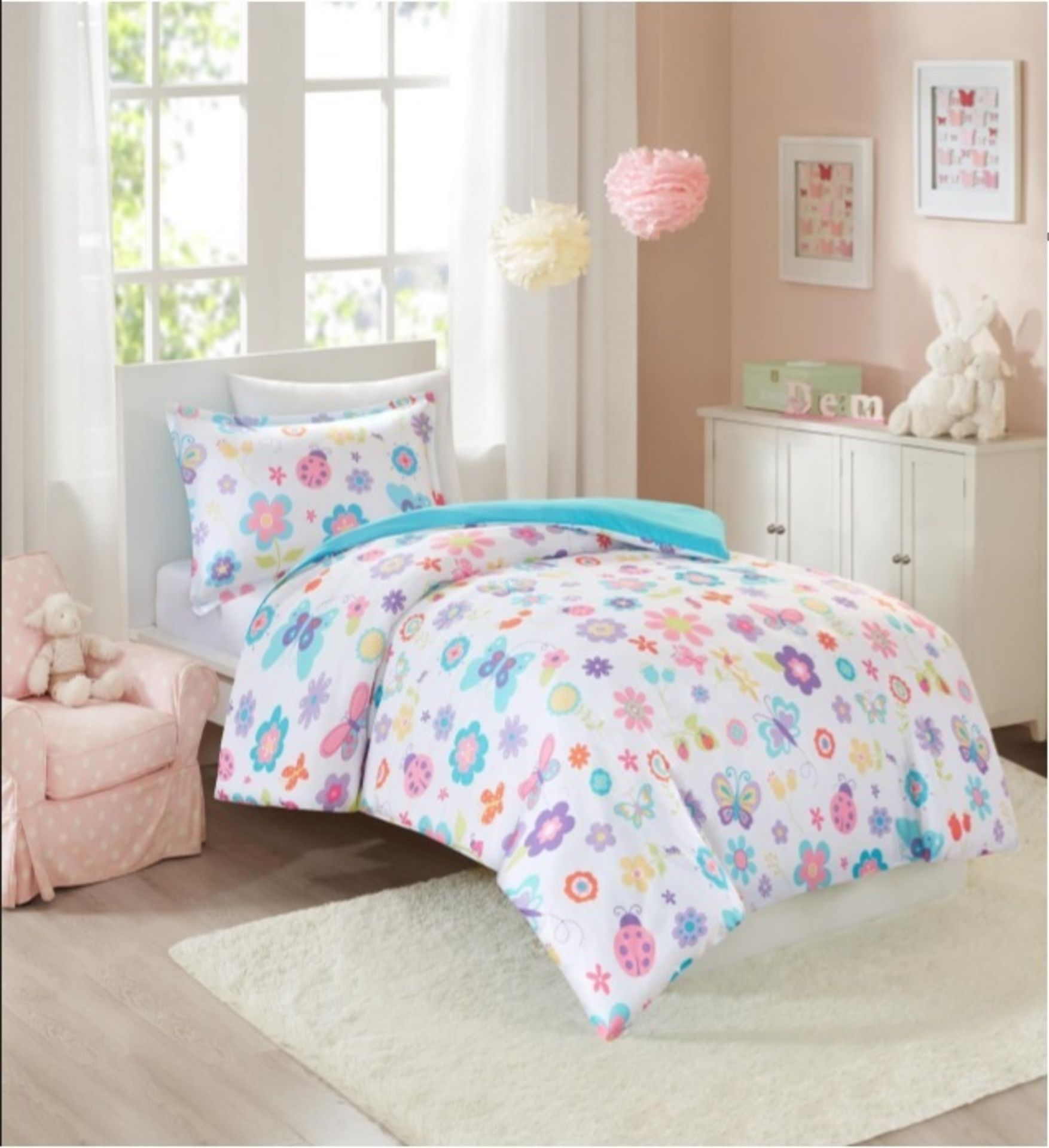 1 x Mi-Zone Fluttering Farrah Single Duvet Set - Product Code MZ12-0007UK (Brand New - RRP £21.99)