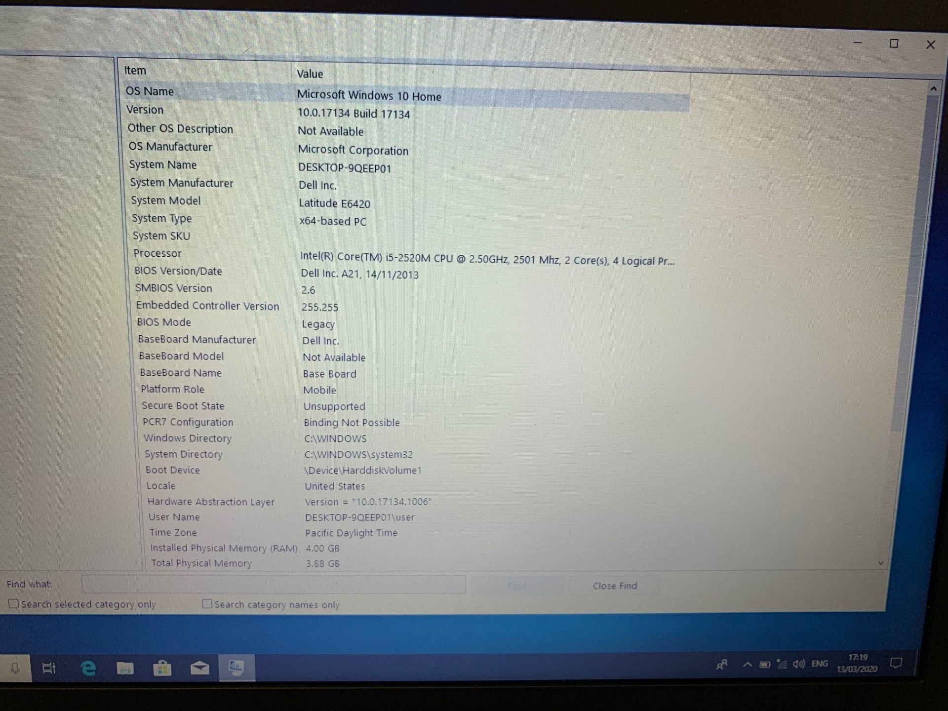 Dell Lattitude E6420 Laptop - i5 2nd Generation, 500GB Hard Drive, 4GB RAM, Windows 10 & Charger - Image 3 of 3