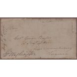 WASHINGTON, George (1732-1799). Address panel with autograph free frank signed ("G:o Washington"), a