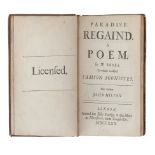 MILTON, John (1608-1674). Paradise Regain'd...to which is added Samson Agonistes. London: for John S