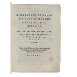 PETRARCA, Francesco (1304-1374), Canzonieri. Il Petrarcha colla spositione di Misser Giovanni Andrea