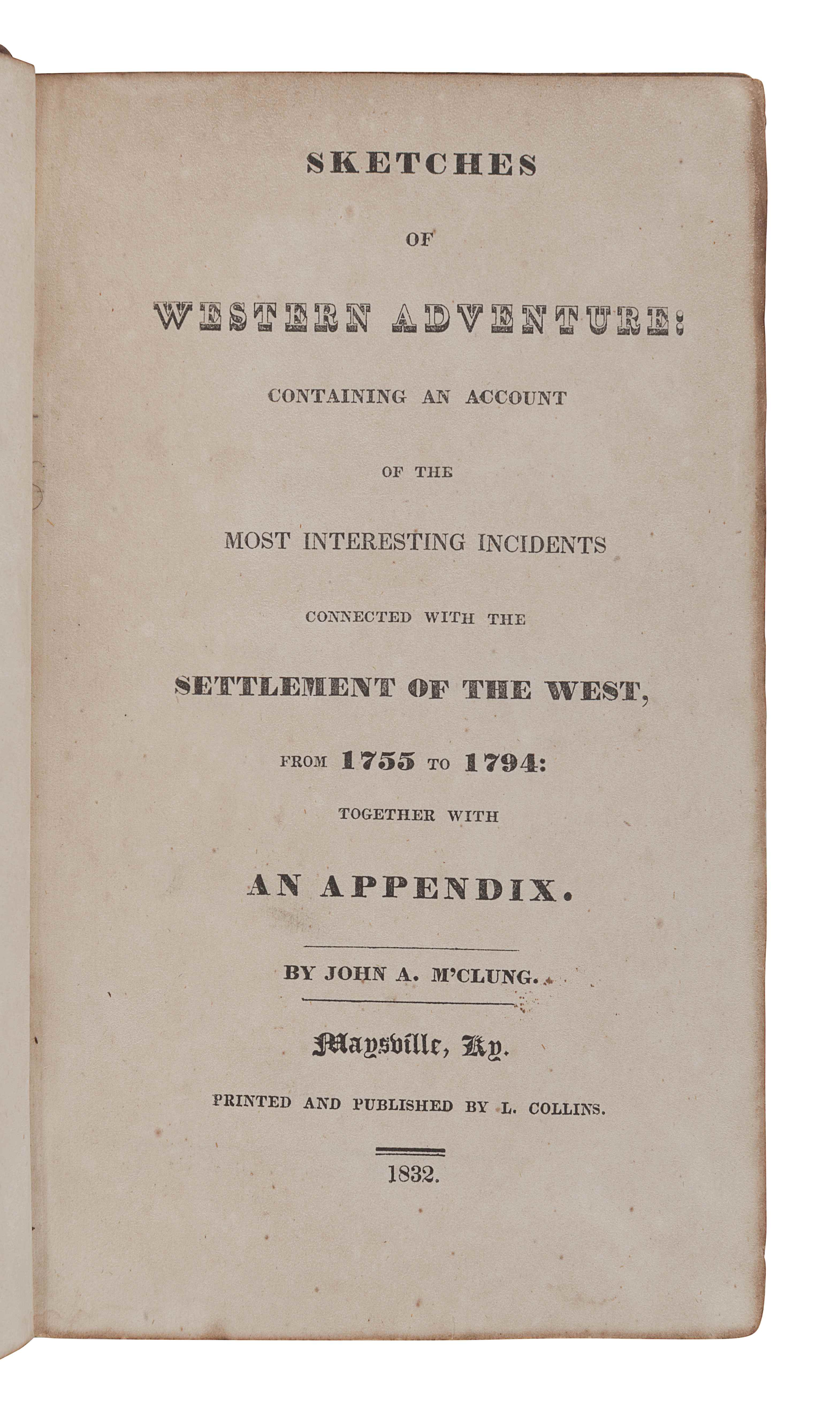 [KENTUCKY & WESTERN SETTLEMENT NARRATIVES]. A Group of 7 works, comprising: - Image 6 of 6