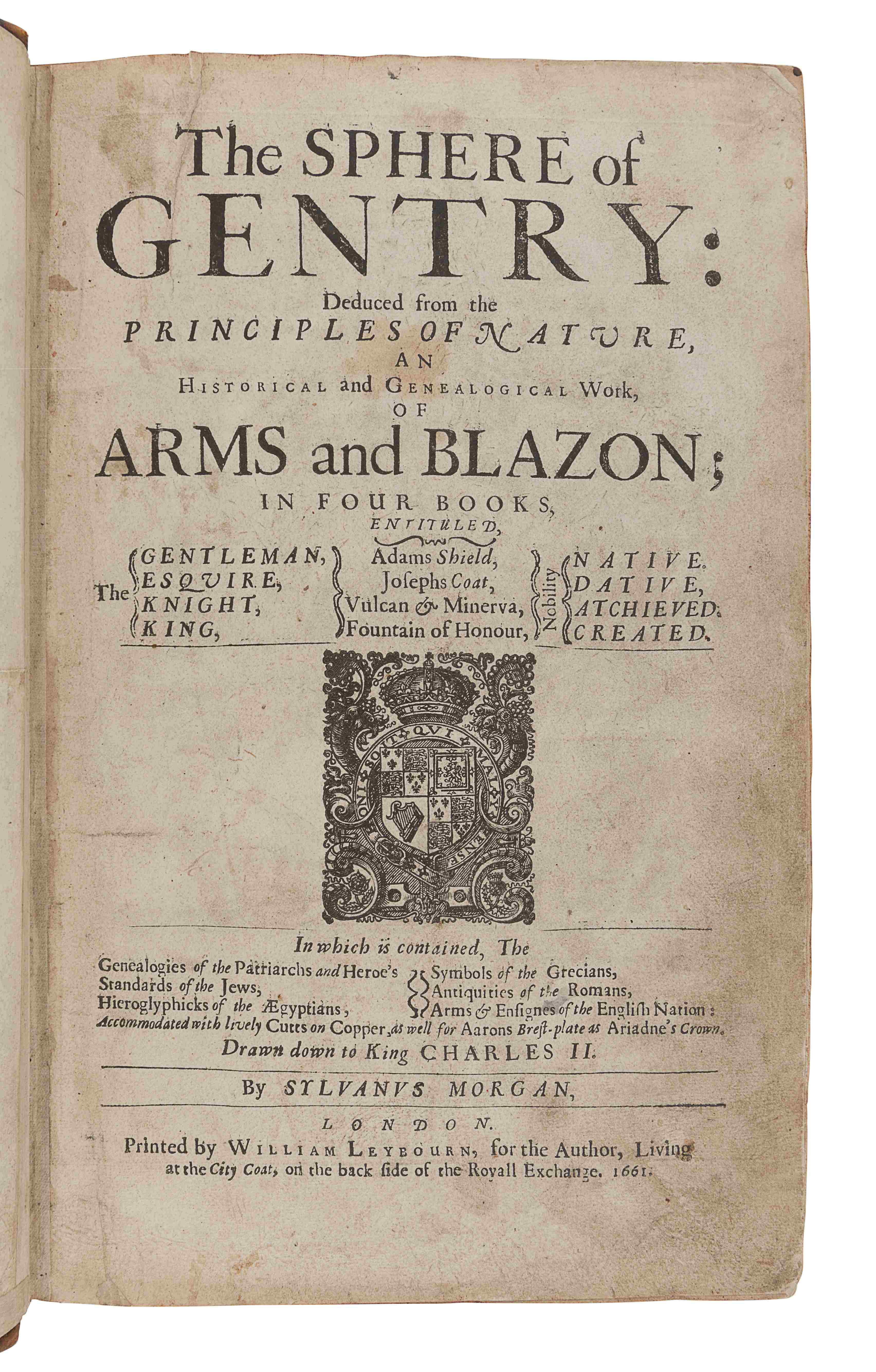 MORGAN, Sylvanus, (1620-1693). The Sphere of Gentry. London: William Leybourn, 1661. - Image 3 of 3