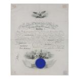 GRANT, Ulysses S. (1822-1885). Engraved document signed as President ( "U. S. Grant"), countersigned