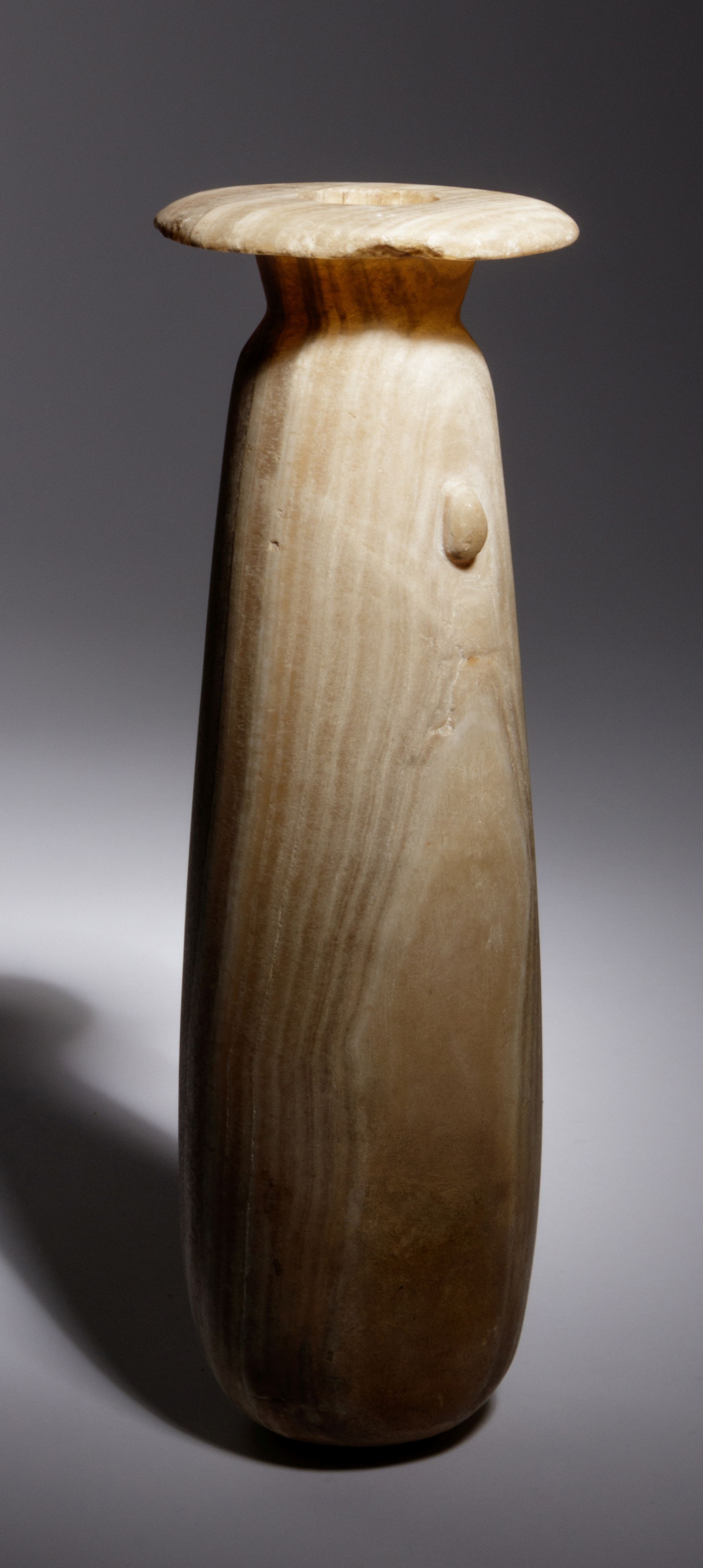 A Large Egyptian Alabaster Alabastron Height 9 3/4 - Image 3 of 4