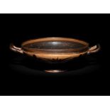 A Boeotian Black-Painted Kylix Height 3 x width 7 1/4