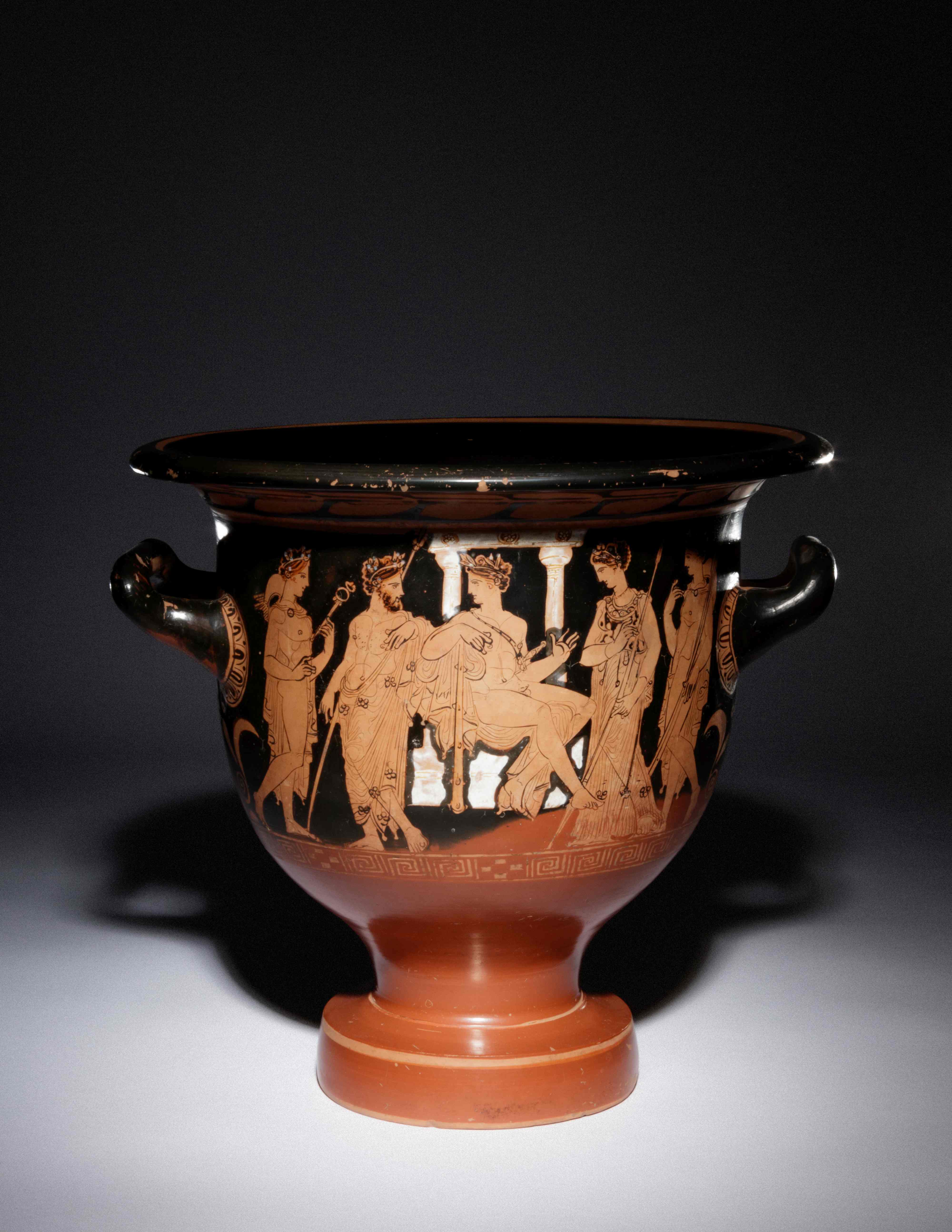 An Attic Red-Figured Krater  Height 14 1/8 x width 14