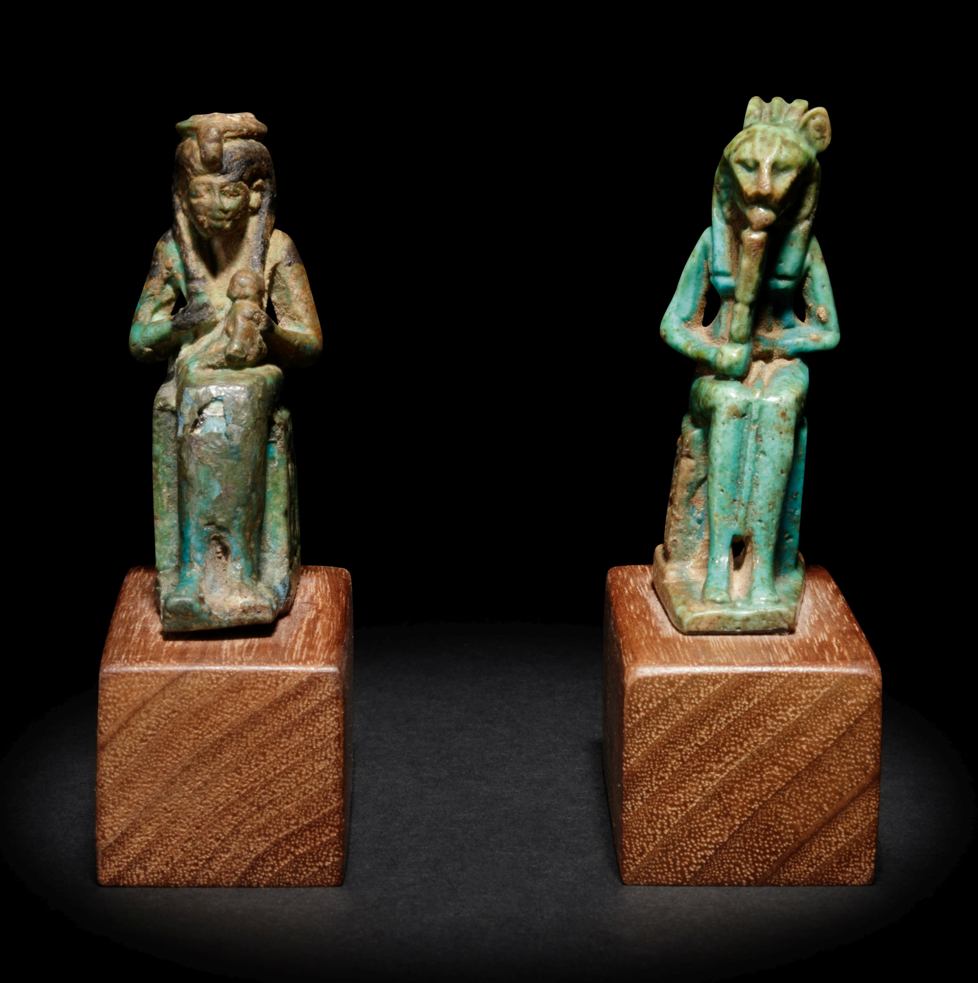 An Egyptian Faience Isis and Horus and an Egyptian - Image 2 of 6